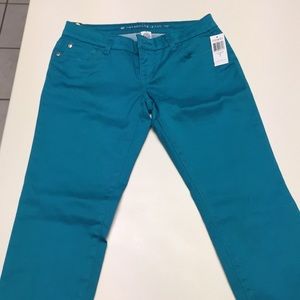 Teal skinny jeans